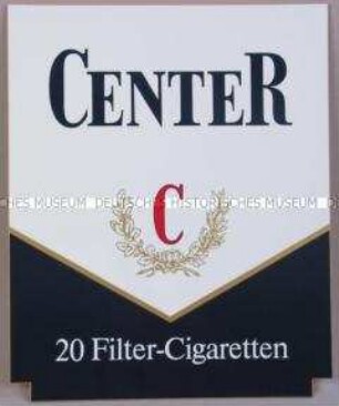 Werbeschild für "Center"-Zigaretten