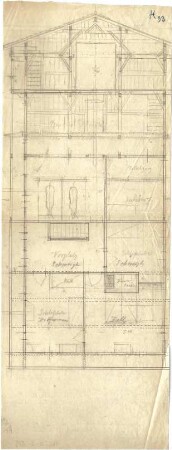 Thiersch, August ; Bauaufnahmen (deutsche Bauernhäuser u.a.) - Grundriss