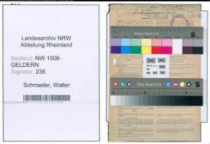 Entnazifizierung Walter Schroeder , geb. 28.10.1919 (Verw.Angestellter)
