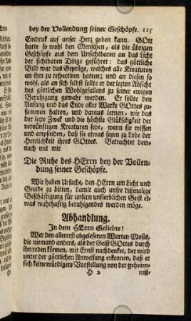 115-121, Wer den allererst abgelesenen Worten Mosis ...