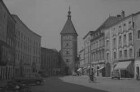 Wels: Hauptplatz [Stadtplatz] mit Ledererturm