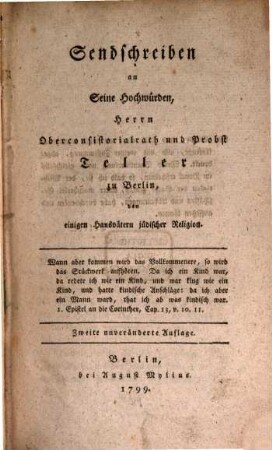 Sendschreiben an Teller