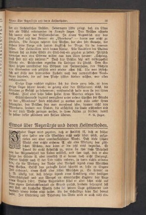 Etwas über Negerärzte und deren Heilmethoden