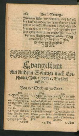 Evangelium Am Andern Sontage nach Epiphania