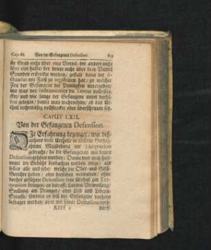 Caput LXII. Von der Gefangenen Defension.