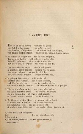 Der Nibelunge Nôt : mit den Abweichungen von der Nibelunge Liet, den ältesten Lesarten sämmtlicher Handschriften und einem Wörterbuche, 1. Text