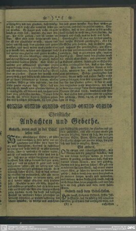Christliche Andachten und Gebethe