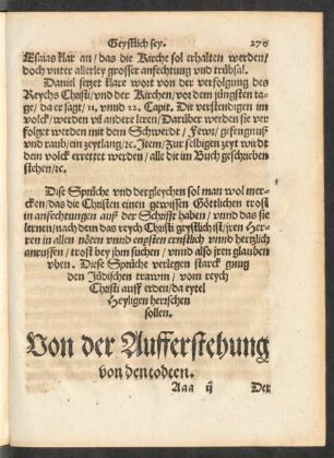Von der Aufferstehung von den todten.