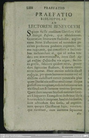 Praefatio Bibliopolae Ad Lectorem Benevolum