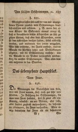 185-199, Das siebenzehnte Hauptstück. Vom Feuer.
