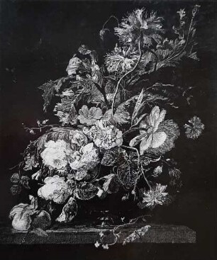 Blumenstück mit Pfirsichen