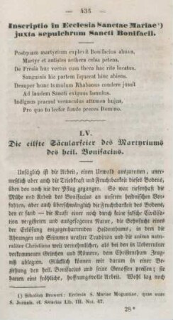 435-444 Die eilfte Säcularfeier des Marthyriums des heil. Bonifacius : Schluss