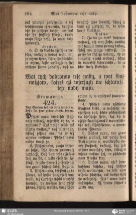 Wot tych dobrotow teje nady, a wot sbożnoszjow, kotreż cżi wjerjazy we schtancżi teje nady maju