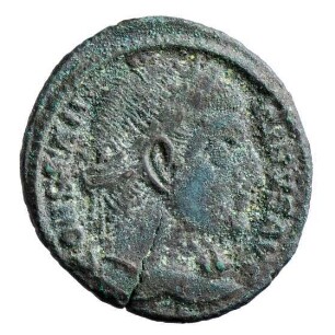 Münze, Follis, Aes 3, 328 - 329 n. Chr.