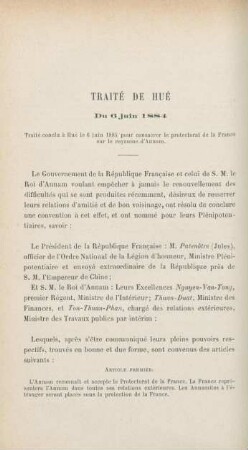 Traité de Hué du 6 juin 1884