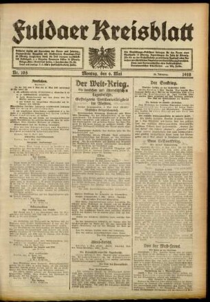 Ausgabe vom Montag, den 06. Mai 1918.