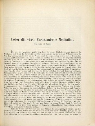Ueber die vierte Cartesianische Meditation