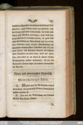 Neun und zwanzigstes Gespräch.