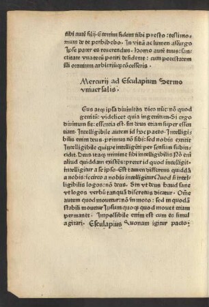 Mercurii ad Esculapium Sermo universalis.