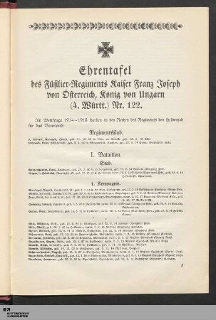 Regimentsstab und I. Bataillon.