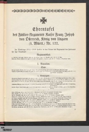 Regimentsstab und I. Bataillon.