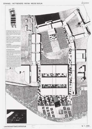 Freiflächenkonzept für die Messelandschaft Berlin Schinkelwettbewerb 1998: Lageplan 1:1000