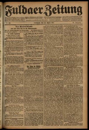 Ausgabe vom Mittwoch, den 18. April 1917.