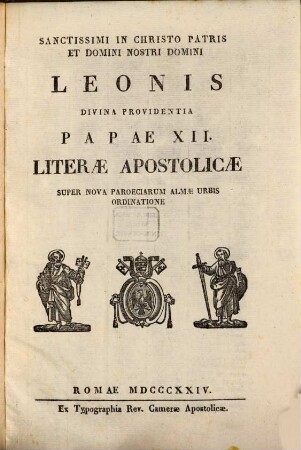 Literae apostolicae super nova paroeciarum almae Urbis ordinatione