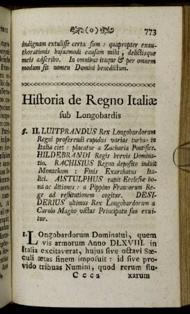 Historia de Regno Italiæ sub Longobardis.