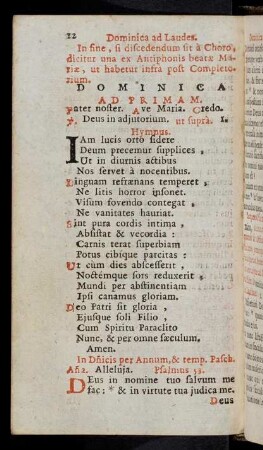 12-26, Dominica ad Primam