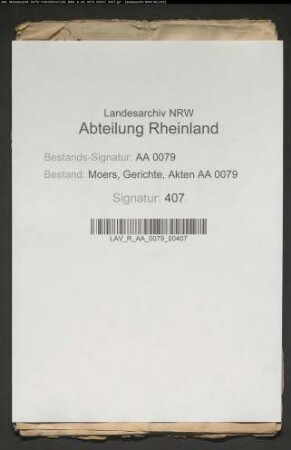 Freiherr von Cloudt zu Lauersfort gegen Gerhard Moelendyk, Bürger zu Moers, wegen rückständiger Landpacht