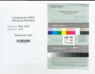 Entnazifizierung Karl Birkenbeil , geb. 15.06.1903 (Werkmeister)