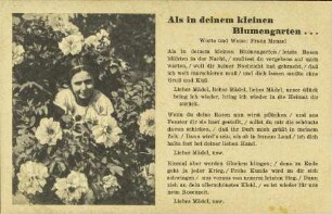 Als in deinem kleinen Blumengarten...