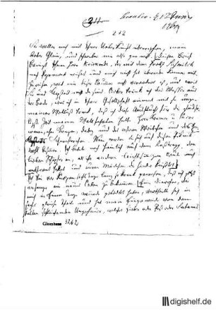 272: Brief von Karl Wilhelm Ramler an Johann Wilhelm Ludwig Gleim