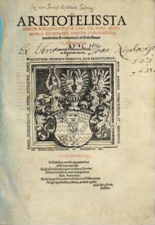 Aristotelis Stagyritae Acroases Physicae : Libri VIII