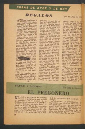 Regalos : Cosas de ayer y de hoy
