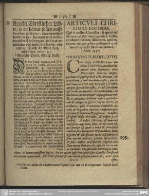 Artickel Christlicher Lehre