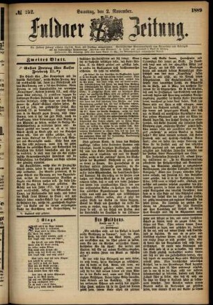 Zweite Ausgabe vom Samstag, den 02. November 1889.