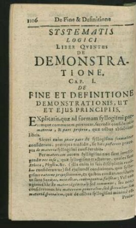 Systematis Logici Liber Quintus. De Demonstratione.