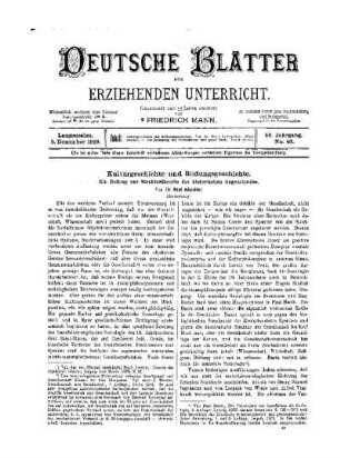Kulturgeschichte und Bildungsgeschichte : (Fortsetzung)