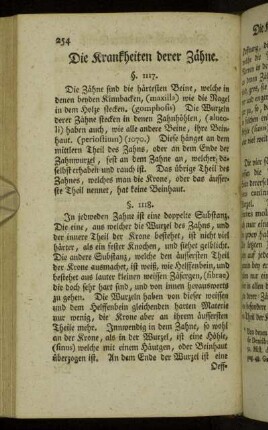 Die Krankheiten derer Zähne.