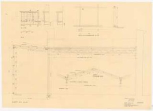 Bundesgartenschau 1955, Kassel: Orangerie: System der Holzkonstruktion 1:200, 1:20, 1:10