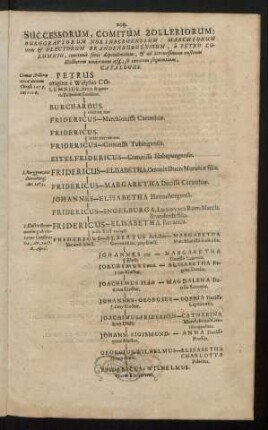 Successorum, Comitum Zolleriorum: Burggraviorum Norinbergensium: Marchionum item & Electorum Brandenburgensium, a Petro Columnio ...