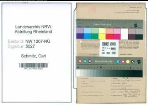 Entnazifizierung Carl Schmitz , geb. 19.06.1886 (Schmied)