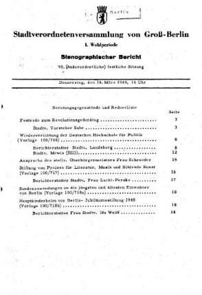 Nr. 59, 18. März 1948, Außerordentliche festliche Sitzung
