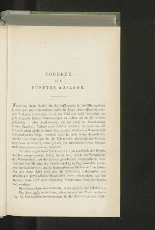 Vorrede zur fünften Auflage.