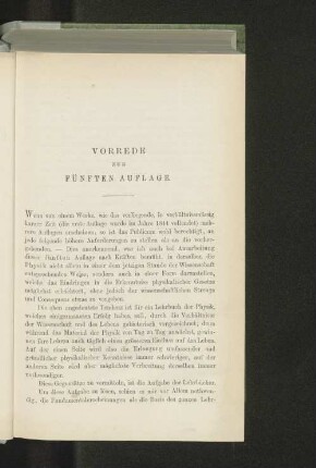 Vorrede zur fünften Auflage.