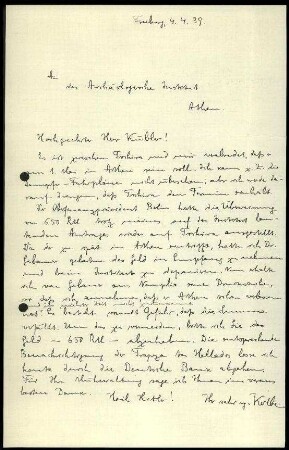 W. Kolbe an K. Kübler