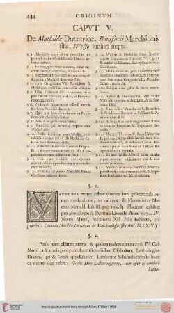 Caput V: De Mathilde Ducatrice, Bonifacii marchonis filia, Welfo iuniori nupta
