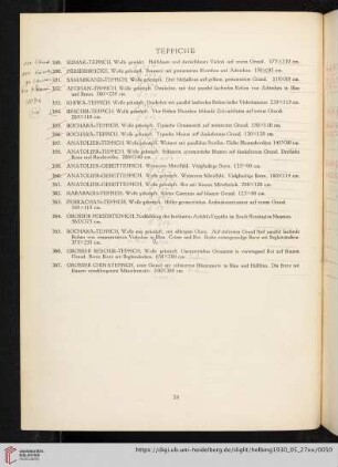 Teppiche (Nr. 349-367)